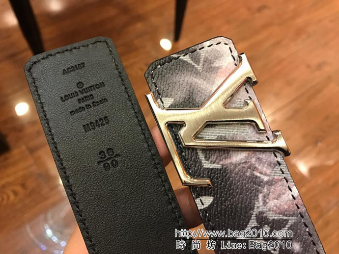 路易威登LV 2019春夏新款 頂級頭層牛皮 不銹鋼扣 男士皮帶  xfp1266